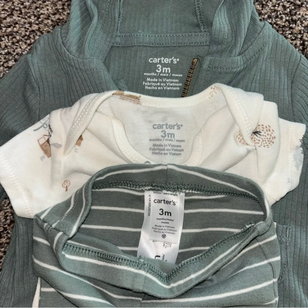 3mo Carter’s Baby Clothing 3-piece Set with Jacket Boy’s Spring Lot